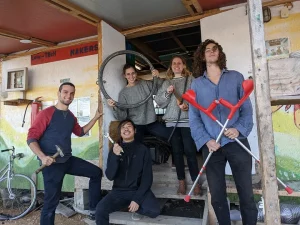 Equipe bénévole de EKO! à Lesbos pour le projet Low Tech & Réfugiés