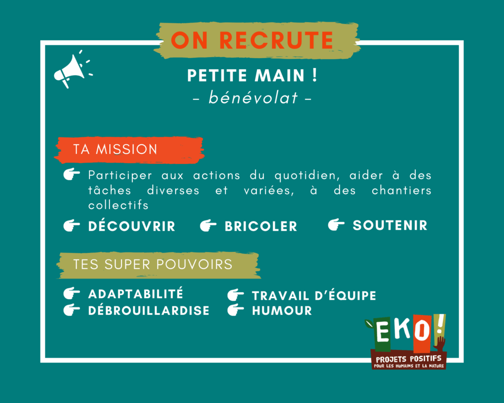 on recrute une petite main en bénévolat