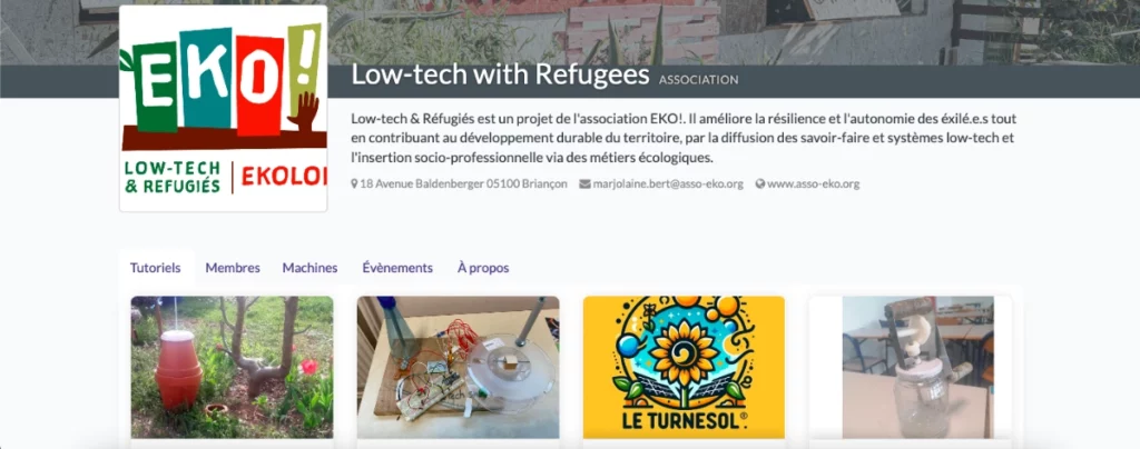 Les tutoriels Low-tech DIY proposé par l'association EKO! sont disponible sur Wiki Low-Tech Lab