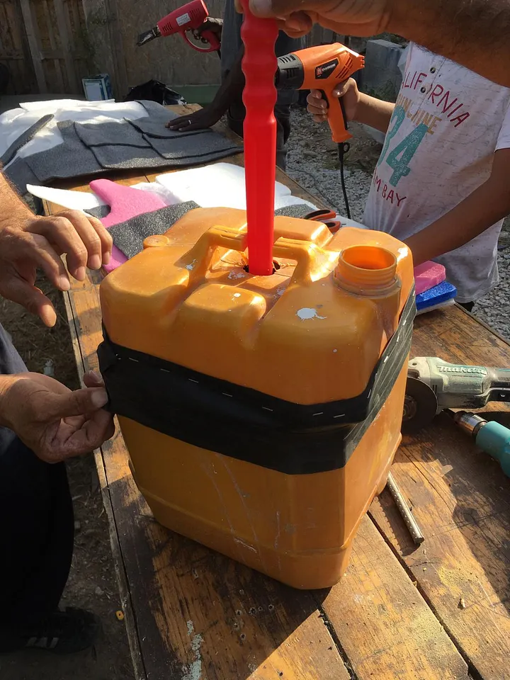 Premier prototype de la machine à laver low-tech ©2019 EKO!