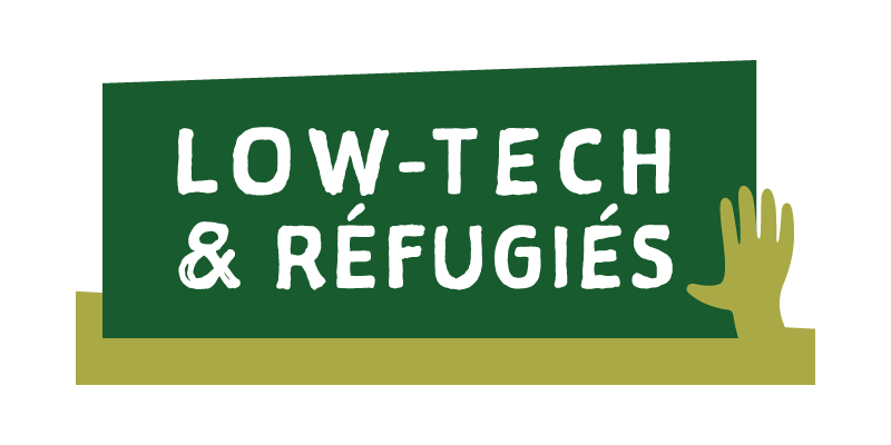 Logo Low-tech & Réfugiés, projet porté par l'association EKO! à Briançon, Marseille et Lesbos