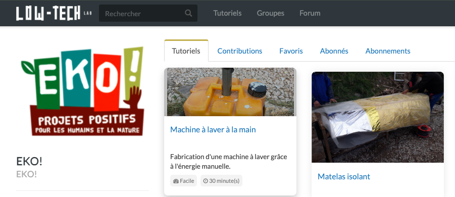 tutoriels low-tech gratuits par l'association EKO!