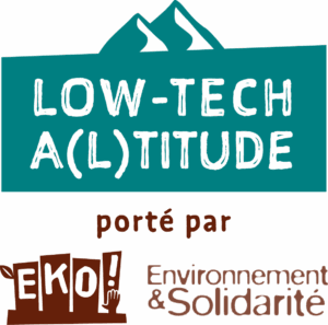 Logo Low-tech A(l)titude porté par EKO! et Environnement et Solidarité